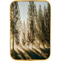 12x8 In Framed Forest Sunrise Wall Art Decor Great Smoky Mountains Photo Prints Nature Landscape Artwork with Gold Frame for Bathroom,Crystal Porcelain Painting Wall Decor