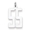 thumbnail image 1 of Sterling Silver Rhodium-plated Small Elongated Pol Number 55 Charm QES55 (20mm x 8mm), 1 of 2