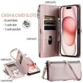 thumbnail image 2 of Dteck for Samsung Galaxy S21 Wallet Case, Crossbody Zipper Purse with Wrist for Women Men, 8-Card Slots Holder PU Leather Kickstand Flip Cover Phone Case,Rosegold, 2 of 7