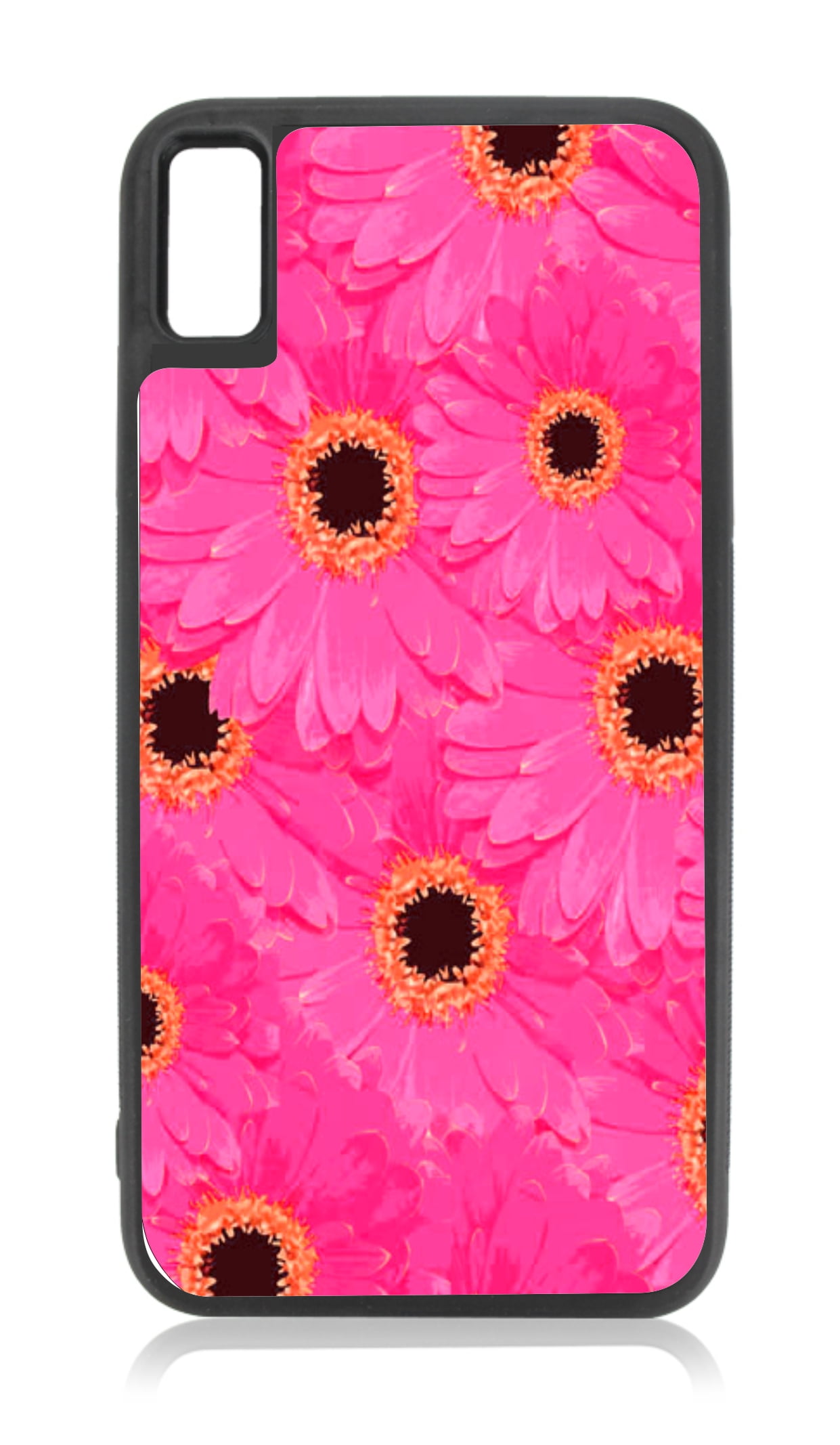 Pink Daisies 10xr Flower Case iPhone 10 xr Floral Case Black Rubber