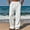 #White, variant on DPTALR Men's Linen Blend Beach Casual Pants Elastic Waist Breathable Soft Full-Length Trousers,Green,Big and Tall Men M