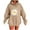 Khaki, variant on Womens Hooded Sweatshirts Fall Fashion Hoodies Casual Loose Floral Printed Outdoor Hoody Jackets Round Neck Long Sleeve Hoodie Pullover Winter Outwears with Pocket