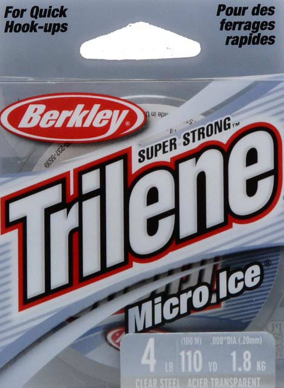 Berkley Trilene® Micro Ice® Monofilament Fishing Line, Clear Steel, 4 lb Test Strength, 110 yd