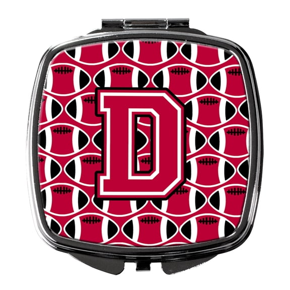 Letter D Football Crimson and White Compact Mirror CJ1079-DSCM