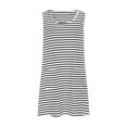 thumbnail image 4 of Vestido de Sueño de Algodón a Rayas sin Mangas Cuello Redondo Ajustado Vestido Corto Medio Imitación de Algodón, Casual Hogar Y Viaje para Mujeres, 4 of 7