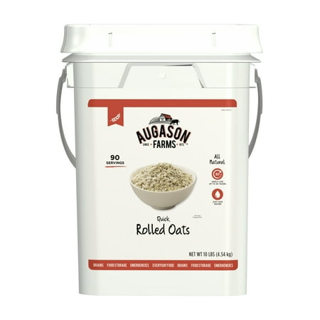 Augason Farms Quick Rolled Oats Emergency Food Storage 10 Pound (Best Non Perishable Food For Emergency)