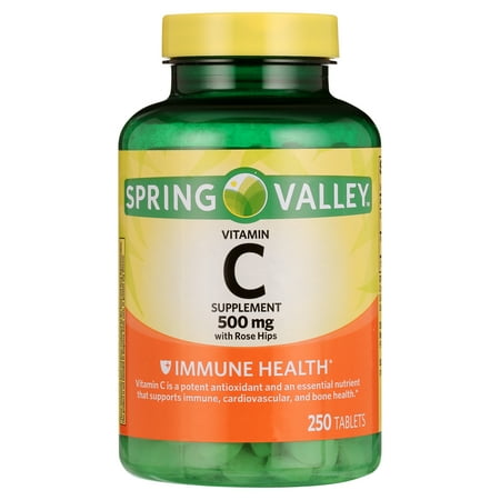 Spring Valley Vitamin C Supplement with Rose Hips, 500 mg, 250 Count