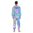 thumbnail image 4 of FORMRS Onesies Pajama for Adults Unisex Hoodie Winter Jumpsuit One Piece Sleepwear, Sizes S-2XL, Neon Starfish Pattern, 4 of 7