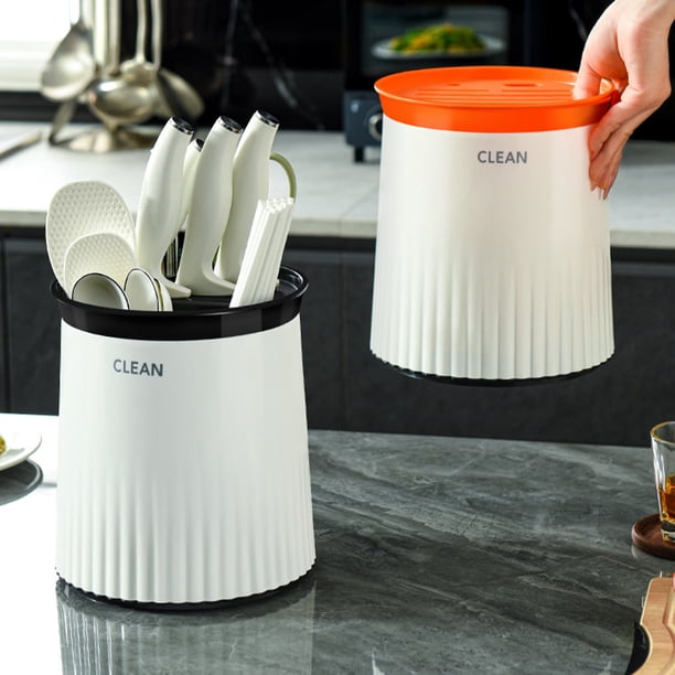 Ganfancp Estante Giratorio para Cuchillos de Cocina Estante Multifunción para Palillos de Cocina Estante para Cuchillos de Tubo Caja de Almacenamiento Integrada Estante para Cuchillos de Casa Rebajas