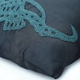 thumbnail image 2 of Funda de almohada azul con cuentas, diseño de caballito de mar y océano, 50 x 50 cm (20 x 20 pulgadas), decorativa, con diseño floral mediterráneo, cuadrada de seda, color mar - Caballito de mar, 2 of 3