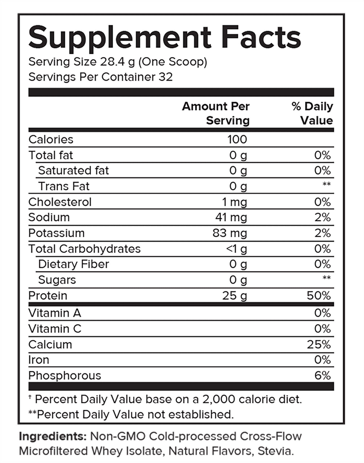 Portions Master Whey Protein Powder - Vanilla - 2 lbs