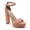 BLUSH, variant on Women’s Platform Block Heel Sandals Ankle Strap Open Toe High Heel Sandals Fashion Chunky Heel Dress Sandals for Party, Wedding, Evening and Summer Wear