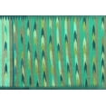 thumbnail image 1 of Ahgly Company Machine Washable Indoor Rectangle Abstract Turquoise Blue Contemporary Area Rugs, 5' x 7', 1 of 4
