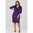 thumbnail image 2 of Plus Size V Neck Knee Length Faux Wrap Dress, 2 of 10