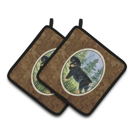 

Caroline s Treasures SS8057PTHD Rottweiler Pair of Pot Holders 7.5HX7.5W multicolor