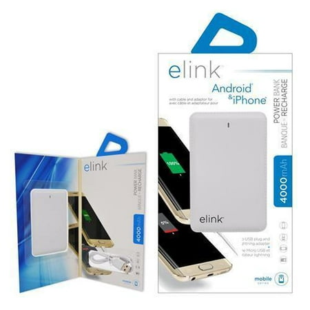 elink ek 4735 usb powerbank for iphone android 4000 mah white