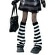 thumbnail image 4 of Sunloudy Calentadores de piernas de punto para mujer, calentadores de piernas acanalados estilo preppy hasta la rodilla para niñas adolescentes Sunloudy moda, 4 of 7