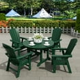 thumbnail image 4 of WestinTrends Malibu Patio Dining Table, All Weather Poly Lumber Adirondack 47" Trestle Round Outdoor Table with Umbrella Hole, Dark Green, 4 of 7