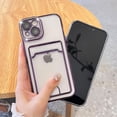 thumbnail image 4 of Plating Wallet for iPhone 14 Case, Bling Glitter Diamond Card Holder Camera Protection Luxury Cover + 2* Screen Protector, Card Slot Case Elegant iPhone 14 Phone Case -Purple, 4 of 6
