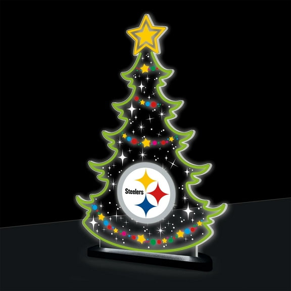 Pittsburgh Steelers 10" LED Tabletop Christmas Tree Desklite Sign