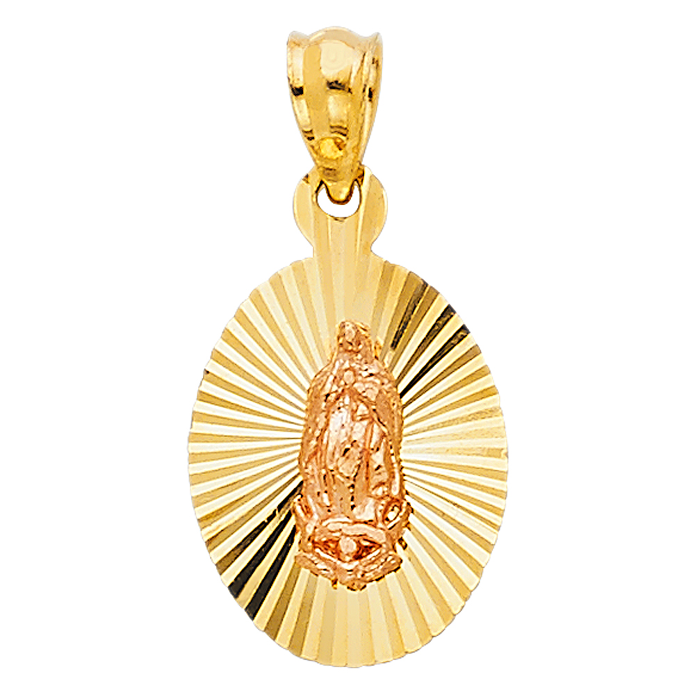 Jewels By Lux 14K White and Yellow Two Tone Gold Our Lady Of Guadalupe ...