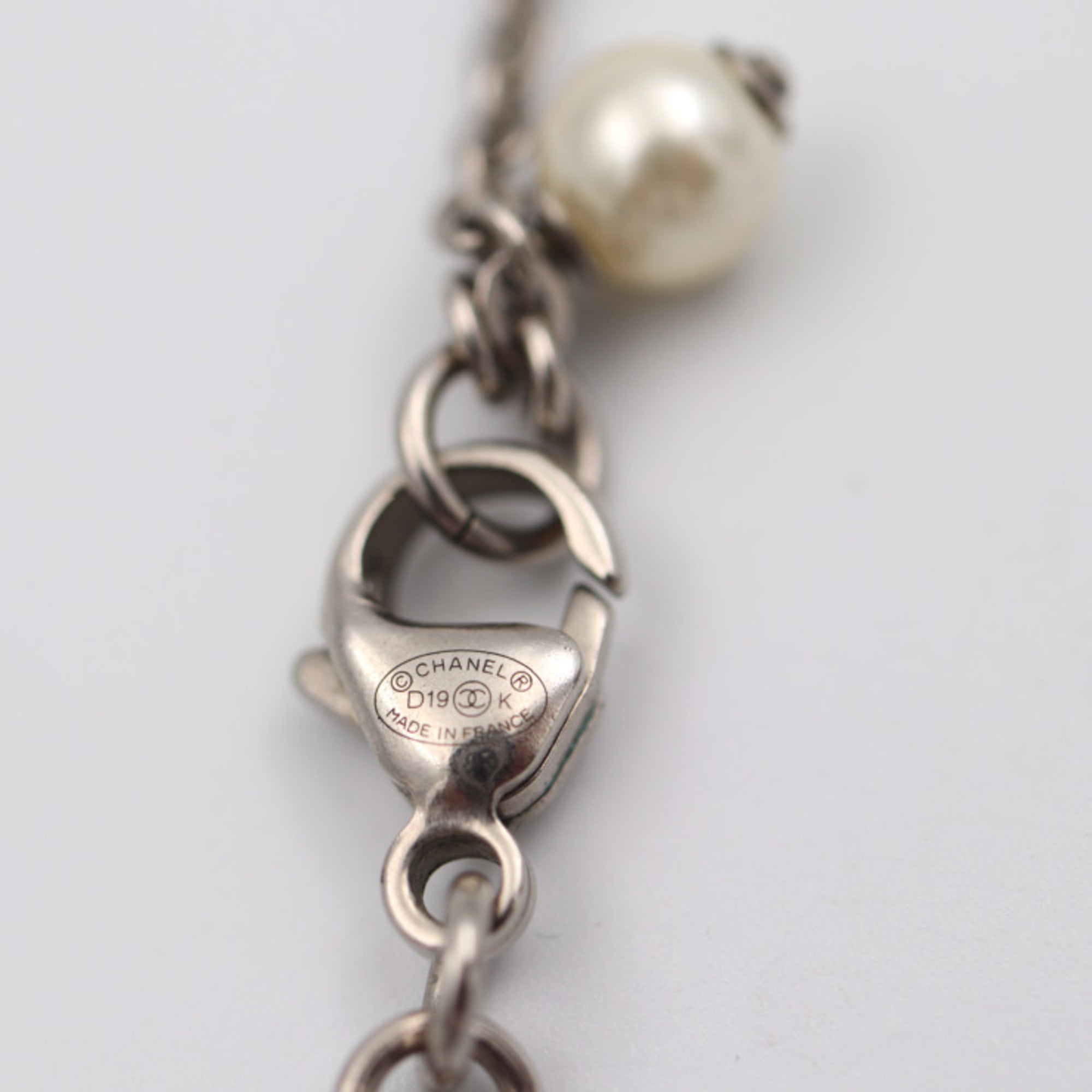 Pre-owned Chanel Silver Stars Pearl Bracelet, ModeSens