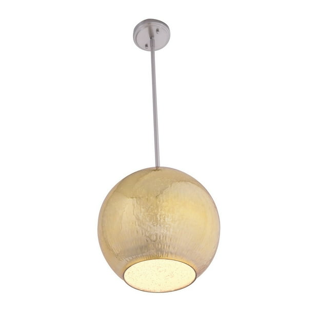 Aztec Lighting Contemporary 2-light Brushed Nickel/Gold Pendant