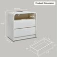 thumbnail image 4 of wow97e Modern Nightstand Set of 2, Bedside Table w/2 Drawers and Charging Station, Curved Profile Design, Mid Century End Table for Bedroom, Living Room, 4 of 7