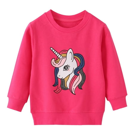 

CM-Kid Toddler Girls Unicorn Sweatshirts Cotton Pullover Tops 3t