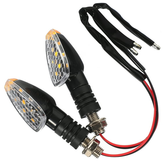 HOMEMAXS  2 Pcs Motorcycle Turn Signals LED Motorbike Helmet Mirrors Black
