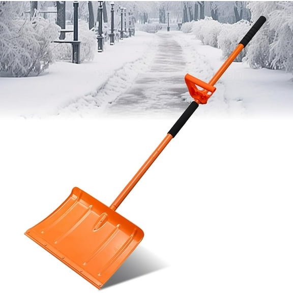 Large Snow Shovel, 67 Inch Snow Shovel for Driveway with Heavy Duty Ergonomic Labor-Saving Assisted Handle, Removing Snow and Ice for Outdoor, Car, Yard, Emergency