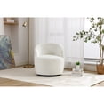 thumbnail image 2 of Jopath Swivel Accent Armchair, Barrel Chair With Black Powder Coating Metal Ring Chenille Fabric Accent Chair for Living Room Bedroom Reading Waitingroom Ivory, 2 of 9