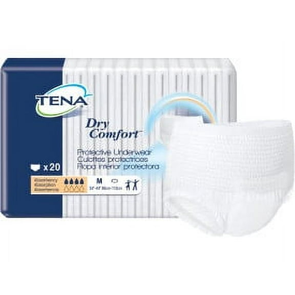 TENA Dry Comfort Protective Incontinence Underwear, Moderate Absorbency, Medium, 80 count