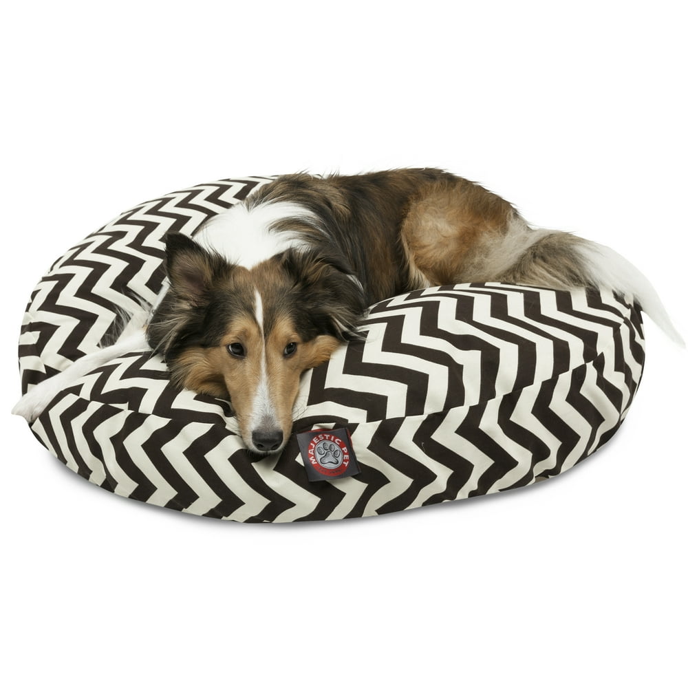 Majestic Pet Chevron Round Dog Bed Treated Polyester Removable Cover
