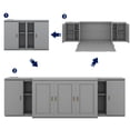 thumbnail image 4 of Full Size Murphy Bed with Shelves, Drawers and USB Ports, Wood Bed Frame Wall Bed Cube Bed, Murphy Bed Cabinet with Drawers for Home Office or Small Room, Foldable Platform Bed Frame, Gray, 4 of 9