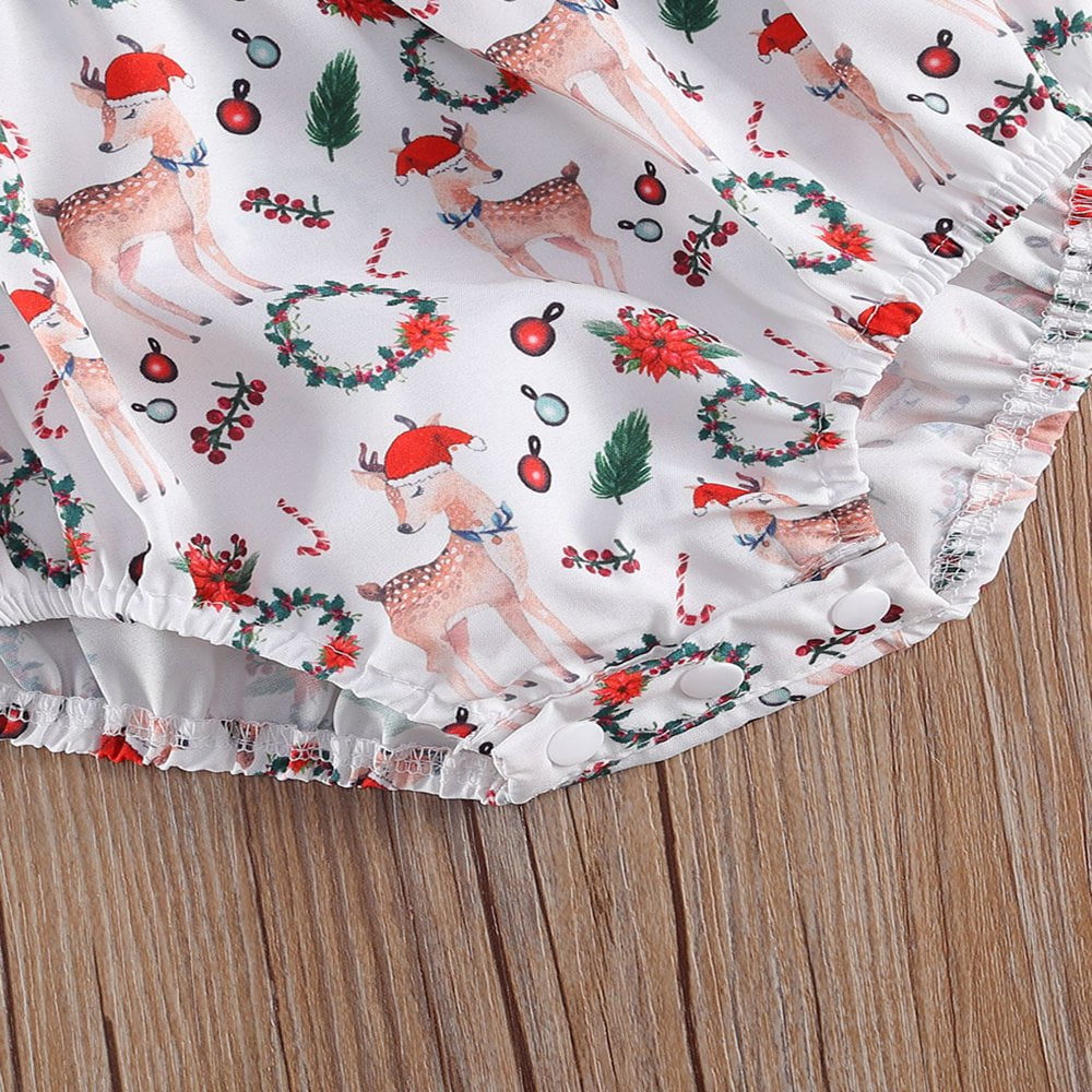 Newborn Kids Baby Girl Christmas Clothes Party Dress Santa Claus
