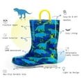 thumbnail image 3 of EUXTERPA Toddler Kids Light Up Rain Boots Boys Blue Dinosaur Waterproof Boots Toddler Size 6, 3 of 7