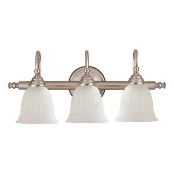3 Light Bath Bar-Traditional Style with Transitional Inspirations-9 inches Tall By 24 inches Wide-Satin Nickel Finish Bailey Street Home