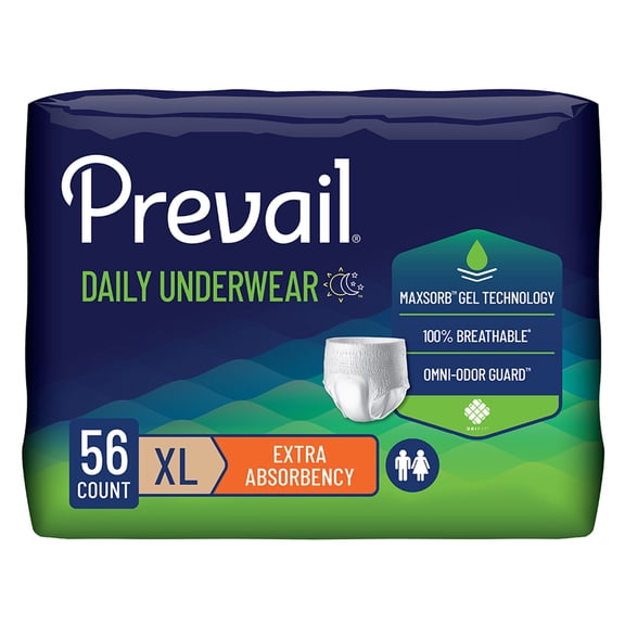 Prevail Underwear, Extra Absorbency, XL, 54 - 64 Inches, 14 Count, 4 Pack