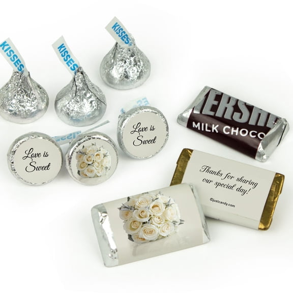 90 Pcs Wedding Candy Party Favors Milk Chocolate Hershey's Kisses with Stickers - Floral