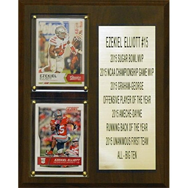 C & I Collectables 810ELLIOTTCO 8 x 10 Po Ezekiel Elliott NCAA Ohio State Buckeyes Deux Cartes Stat Plaque