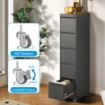 thumbnail image 2 of IKIMI 5-Drawer Vertical File Cabinets with Lock, Portable Rolling Metal Filing Cabinet for Legal/Letter/A4 Files, Black, 2 of 6