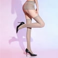 thumbnail image 2 of Kilaqueen Control Top Pantyhose for Women Sexy See Through Stretchy Thigh High Stockings Sheer Garter Tights Lace Top Suspender Crotchless Pantyhose Leggings, 2 of 3
