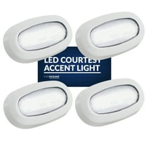 Five Oceans Oblong LED Courtesy Light, 4 Pack Boat Accent Lights, Marine Light for Boat Interior, Deck, Cockpit, Cool White LED, IP 67 Waterproof, 12V, Pontoon, Fishing Boat, Yacht, RVs - FO3672-M4