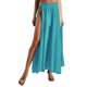 thumbnail image 3 of Falda de baile de satén para mujer, falda con vuelo, cintura elástica, abertura lateral, Maxi falda de Color sólido, vestido de baile Flamenco lírico del vientre español, 3 of 5