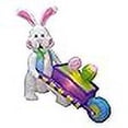 thumbnail image 3 of 4 Foot Tall Easter Inflatable Happy Bunny Rabbit Pushing Wheelbarrow with Two Eggs Pre-Lit LED Lights Outdoor Indoor Holiday Blow up Lighted Yard Lawn Home Family Outside Decor Party Decoration, 3 of 4