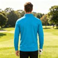 thumbnail image 4 of GEWSEY Mens Polo Shirt Long Sleeve Athletic Breathable Collar Golf Shirt Performance, Moisture Wicking, Business Casual, Collared Shirt, Soft (Blue, M), 4 of 8