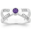 Sterling Silver Crossover Birthstone Class Ring