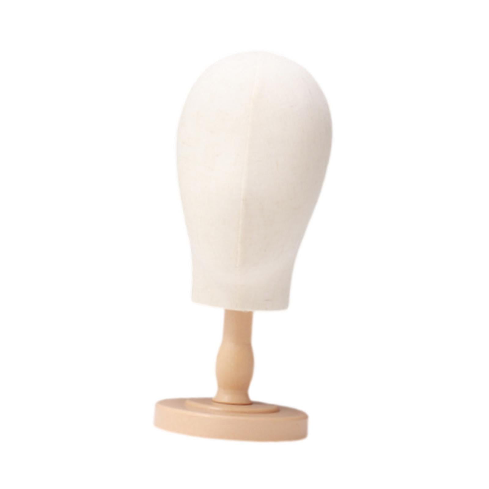 Serenable Mannequin Head Multifunctional Hat Rack Standing Stand for Cap Salon Wood Color short