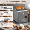 thumbnail image 2 of SEEDEEM Toaster 2 Slice, Stainless Steel Bread Toaster LCD Display, 7 Shade Setting, 1.4'' Wide Slots, Bagel/Defrost/Reheat Functions, Removable Crumb Tray, 900W, 2 of 6